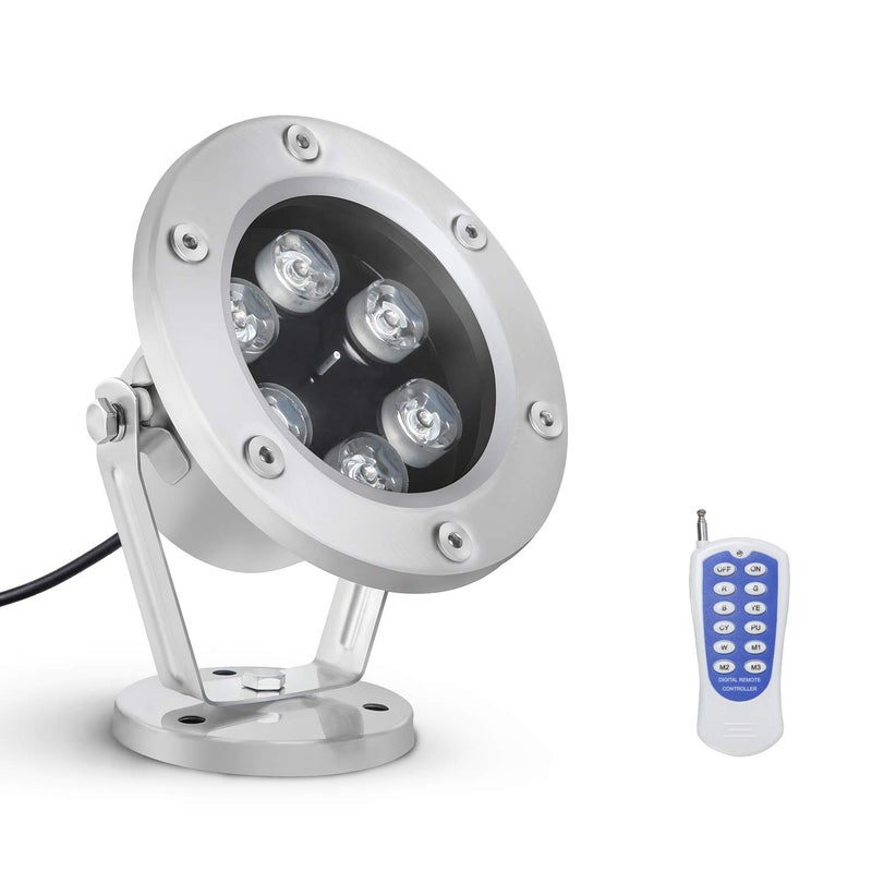 RSN LED Underwater Light 18W RGB Waterproof Grade IP68 LED Color Changing Spot Light Landscape Lighting Suitable for Swimming Pools, Fountains, Waterfalls, Aquariumsï¼ˆNot Include Transformerï¼‰ - Image 1